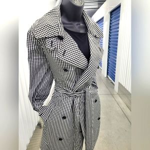 Ralph Lauren Black and white checker trench coat